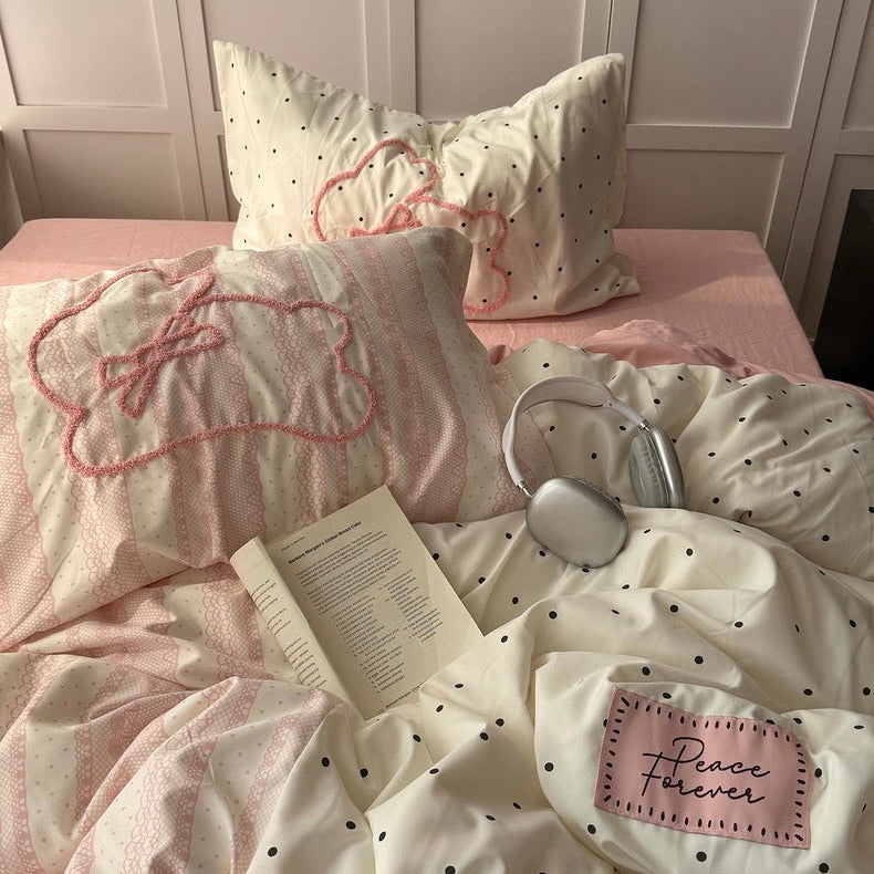 Polka Honey Aircotton™ 4-in-1 Quilt Cover Set