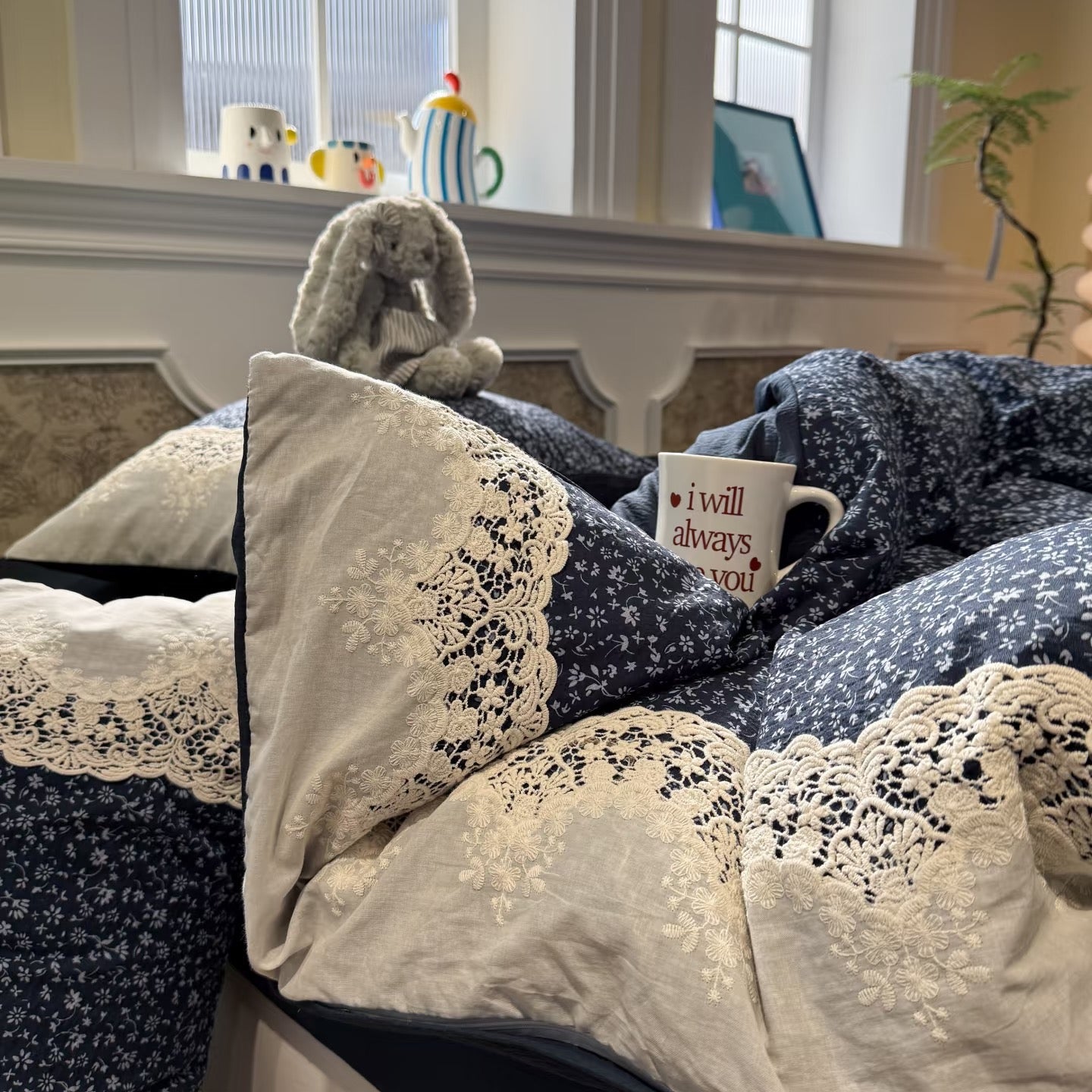 Lace Trim Aircotton™ 4-in-1 Quilt Cover Set