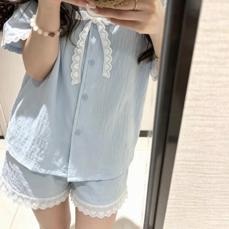 Blue Lace Doll Pajama Set