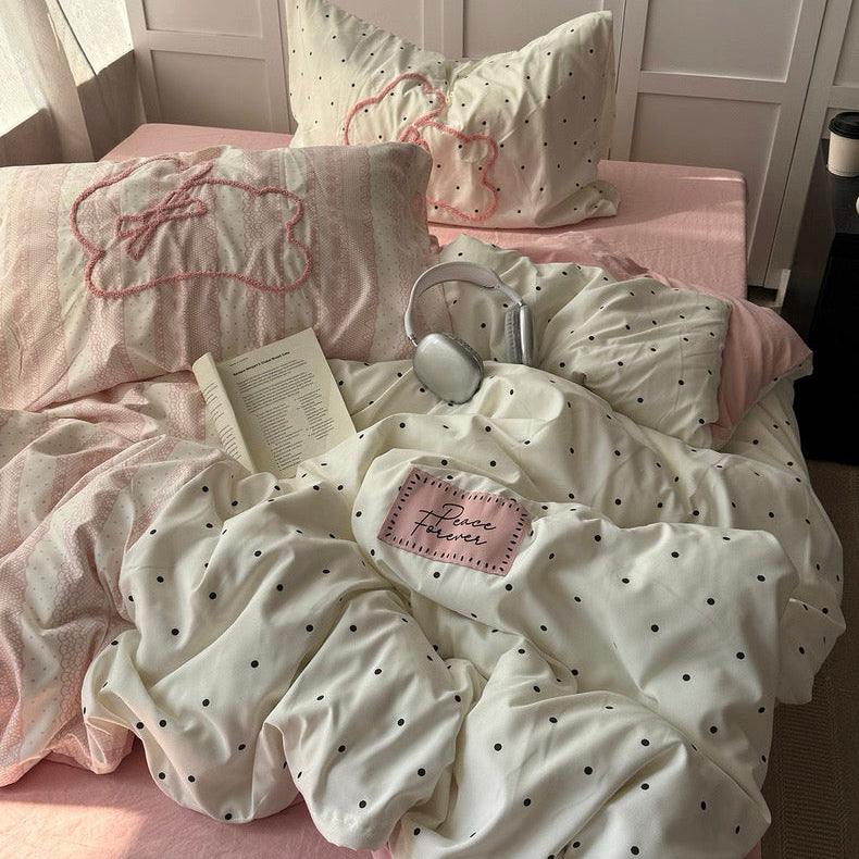 Polka Honey Aircotton™ 4-in-1 Quilt Cover Set