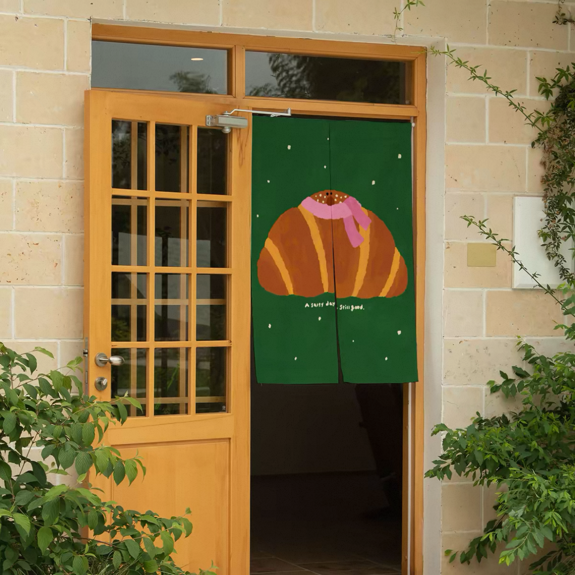 Croissant Doorway Curtain with Hanging Rod