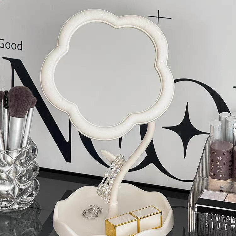 Flower Petal Mirror and Accessories Holder