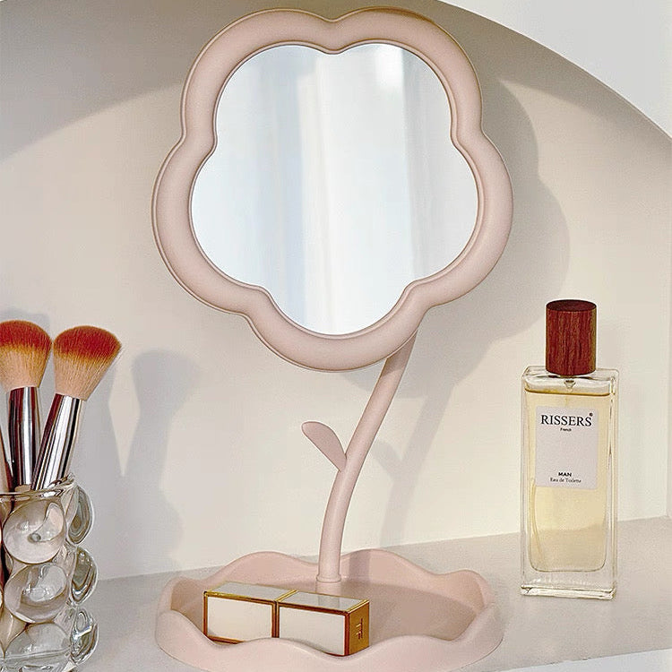Flower Petal Mirror and Accessories Holder