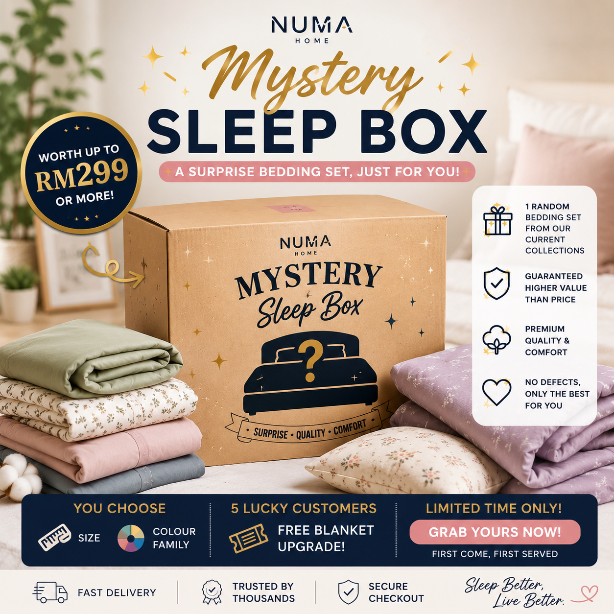 Mystery Sleep Box Aircotton™ 4-in-1 Quilt Cover Set