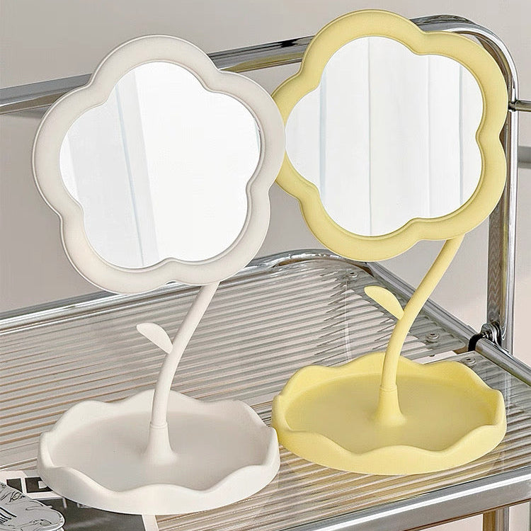 Flower Petal Mirror and Accessories Holder