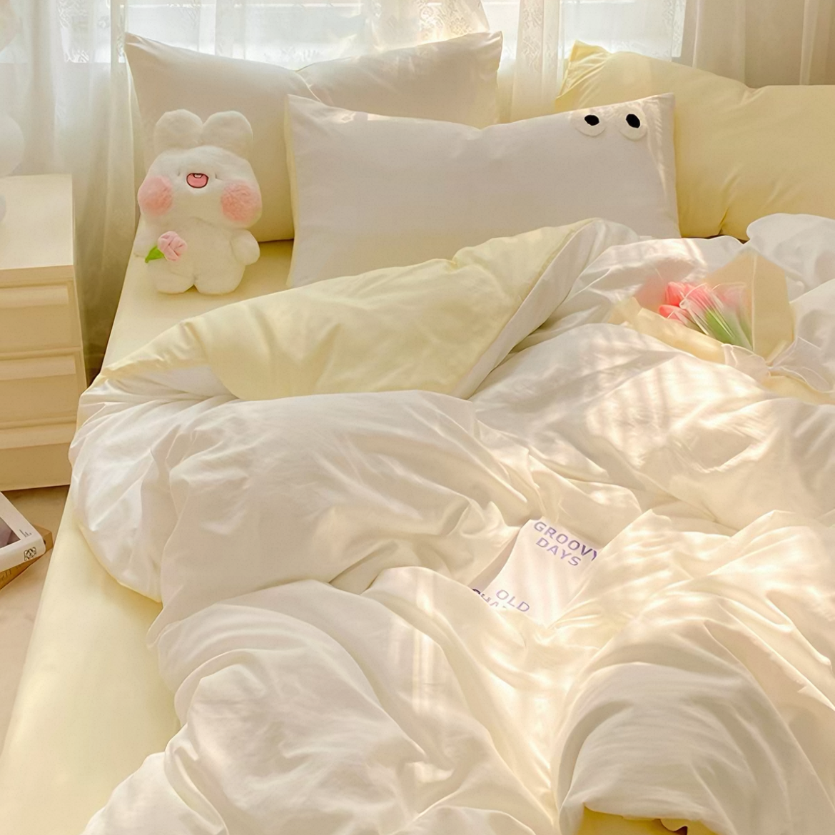 Milkshake White Aircotton™ 4-in-1 Quilt Cover Set