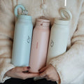 Magnetic Phone Holder Ring Thermal Flask with Straw