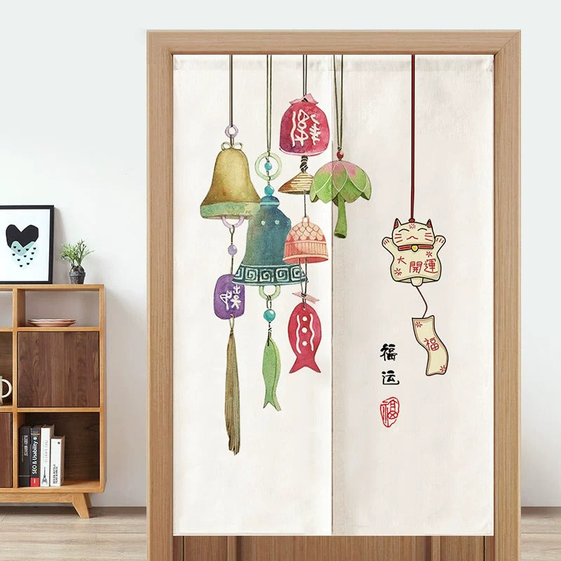 Noren Doorway Curtain with Hanging Rod