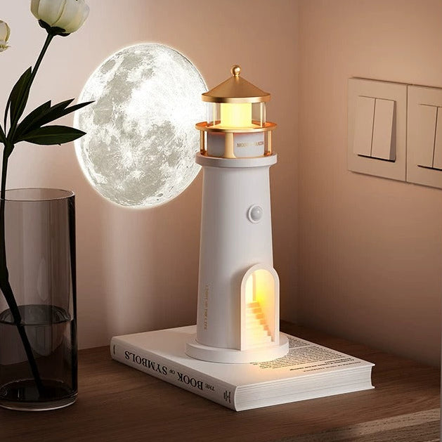 Moonlit Beacon Lighthouse Night Light