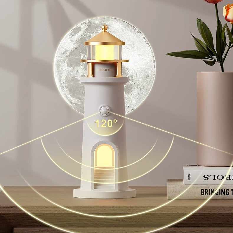 Moonlit Beacon Lighthouse Night Light