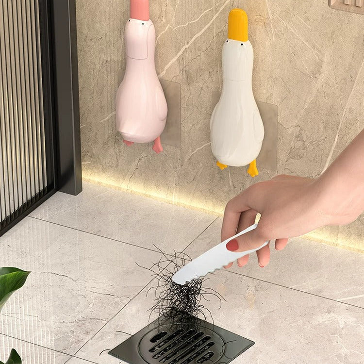 2-in-1 Whimsical Duck Wall-Mounted Hair & Drain Cleaner