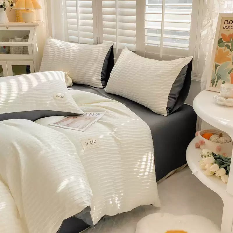 Seersucker Aircotton™ 4-in-1 Quilt Cover Set