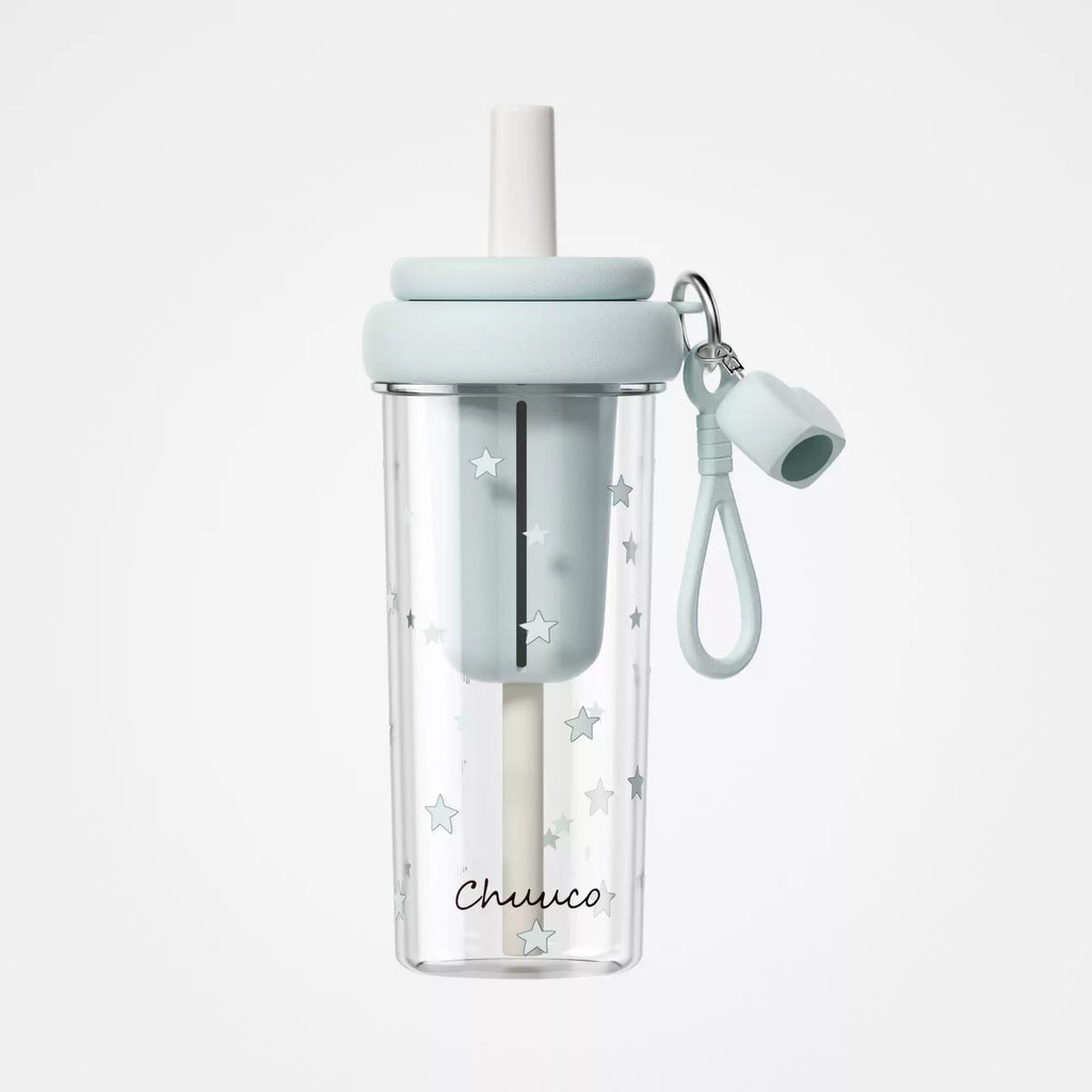 Chestnut Straw Water Bottle with Infuser & Lanyard