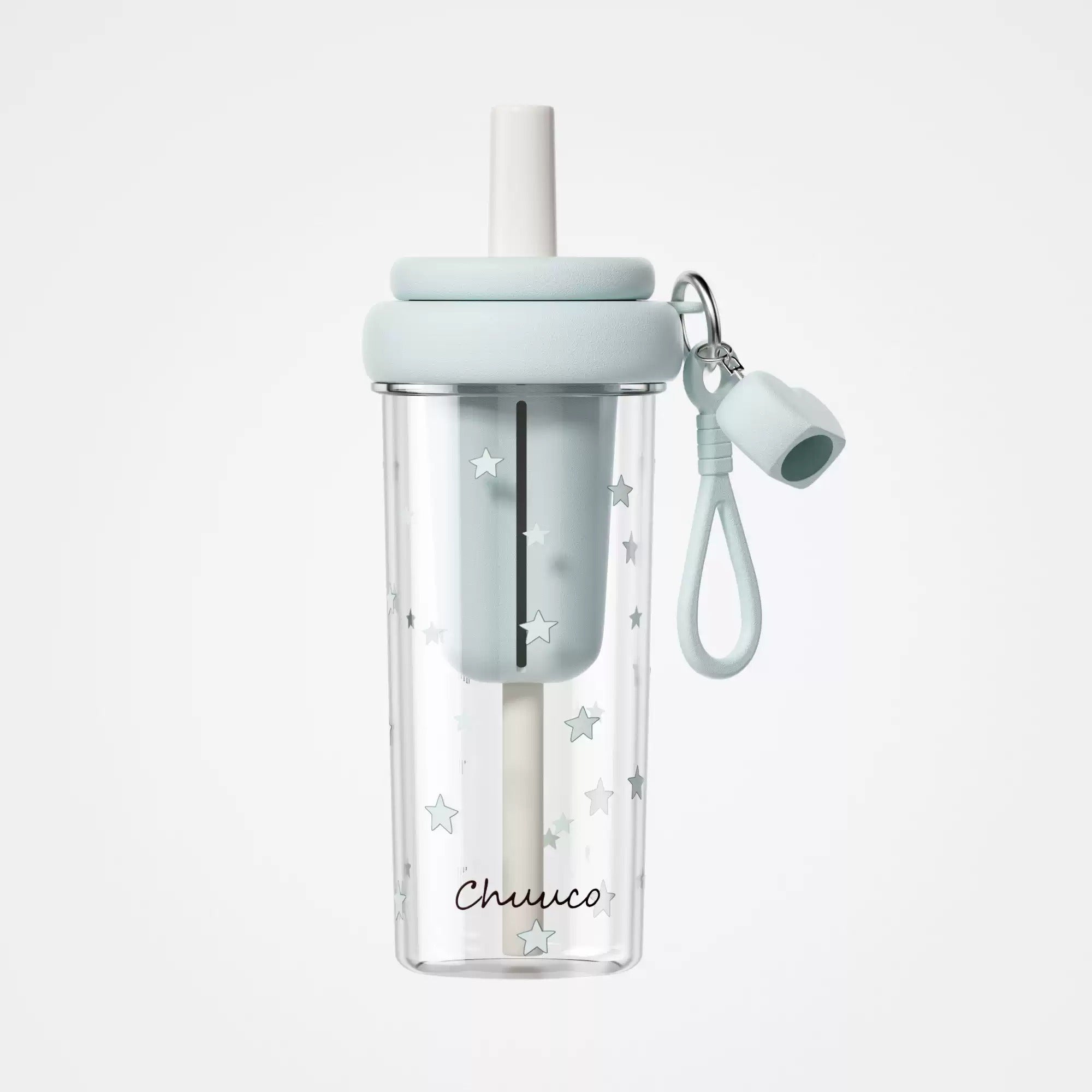 Chestnut Straw Water Bottle with Infuser & Lanyard